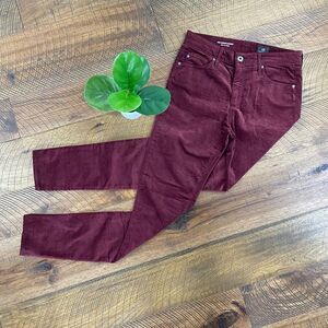ADRIANO GOLDSCHMEID 27 The Farrah High Rise Skinny pants Jean Maroon Velveto